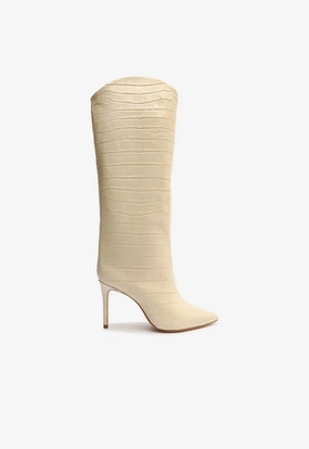 Maryana Crocodile-Embossed Leather Boot Crystal Glow Breathable mesh design