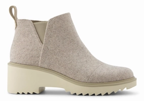 Maude Ankle Boot - Natural Shimmer Twill Foam Base