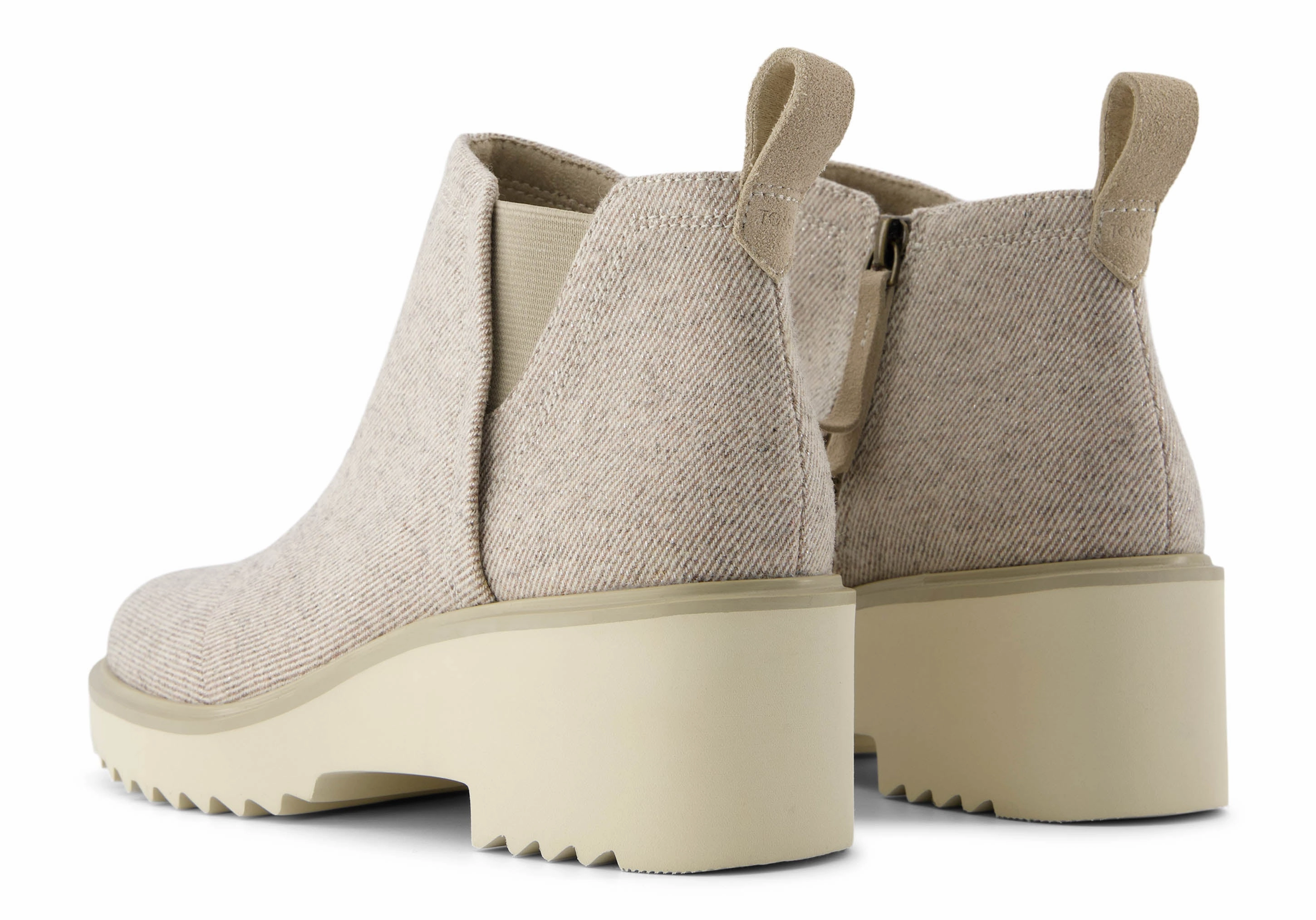 Icon Edge Maude Ankle Boot - Natural Shimmer Twill