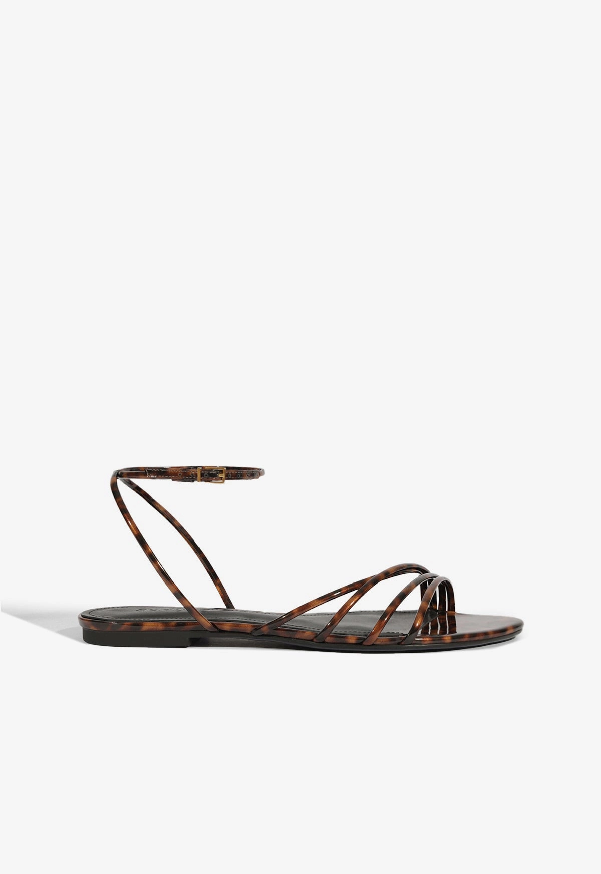 Inez Animal Print Leather Flat Sandal Energy Return Technology