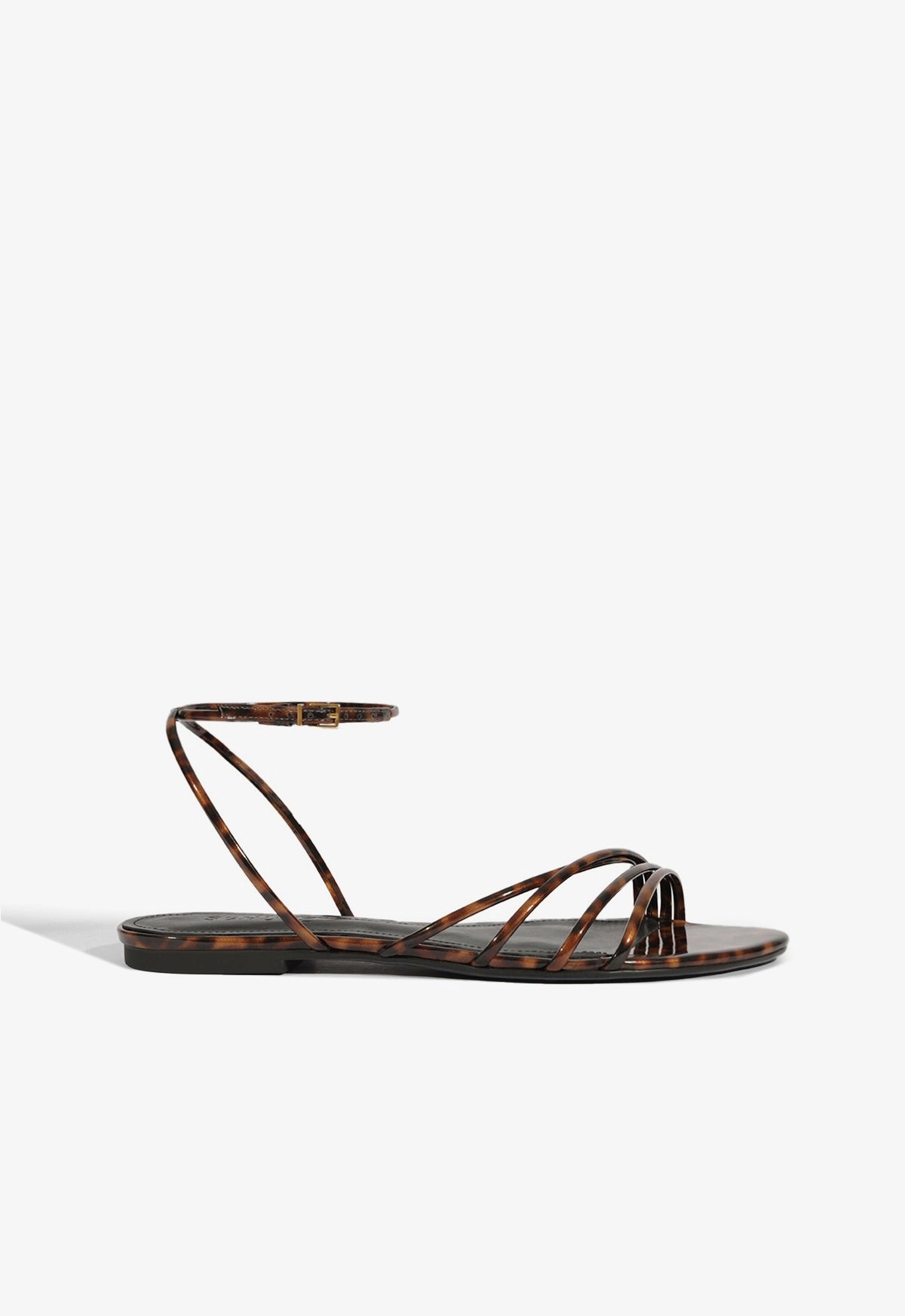 Inez Animal Print Leather Flat Sandal Island Vibe