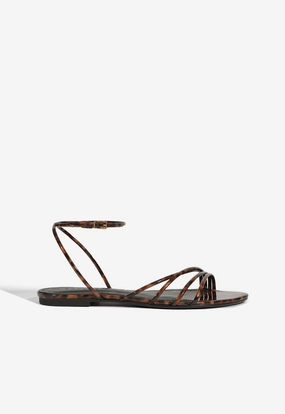 Inez Animal Print Leather Flat Sandal Energy Return Technology