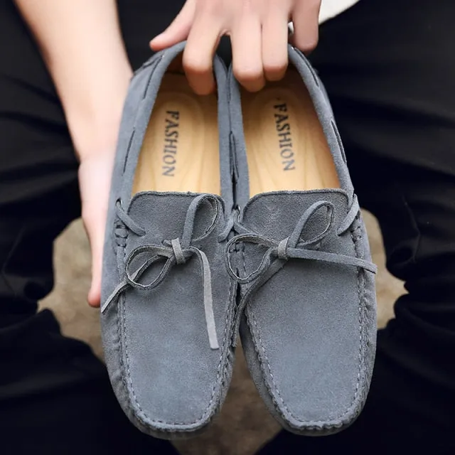Men Casual Suede Genuine Leather Slip-On Shoes