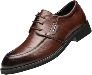 Men Comfortable Anti-Slip Pointed Toe Causal Shoes Business Party Formal Shoes Men's Leather Lace-Up Dress Oxford Shoes Black Hollow Breathable Loafers