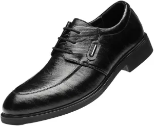 Men Comfortable Anti-Slip Pointed Toe Causal Shoes Business Party Formal Shoes Men's Leather Lace-Up Dress Oxford Shoes Black Hollow Breathable Loafers
