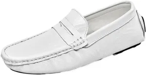Men Driving Loafers Faux Leather Wedding Solid Color Tuxedo Wedding Non Slip Block Heel Anti-Slip Formal Slip-on