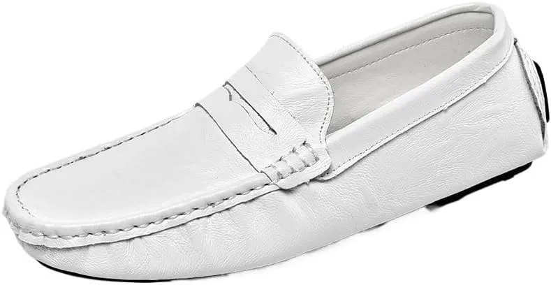 Men Driving Loafers Faux Leather Wedding Solid Color Tuxedo Wedding Non Slip Block Heel Anti-Slip Formal Slip-on