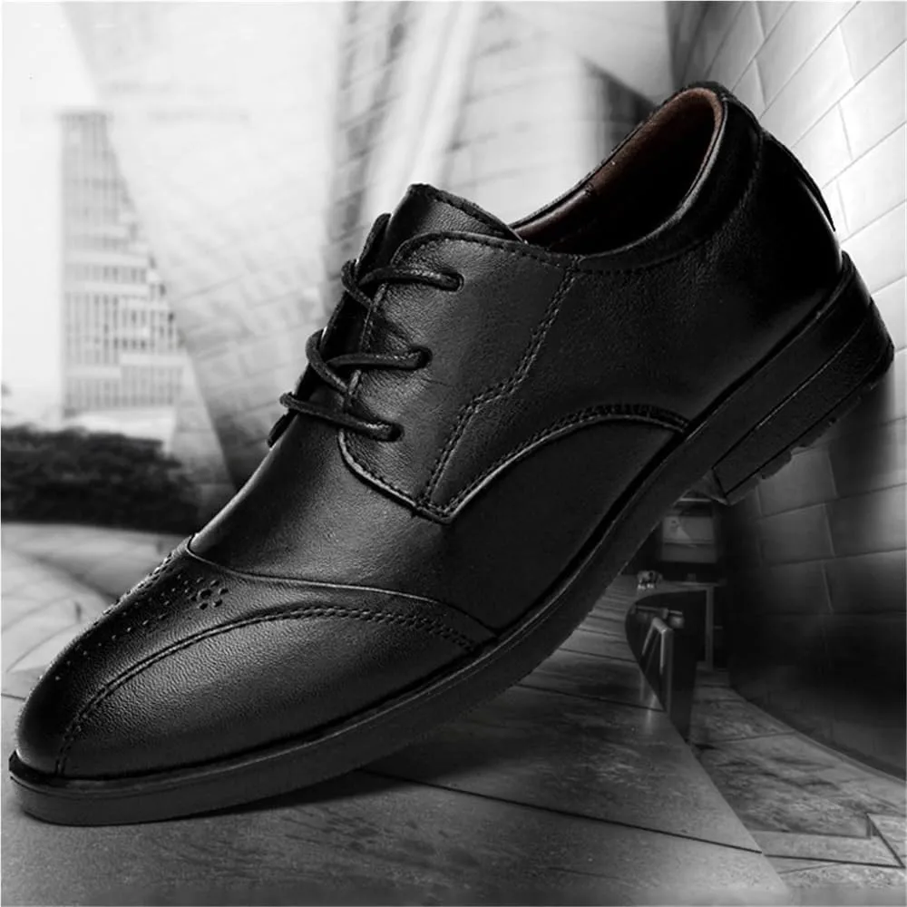 Men Formal Shoes Lace-up Comfort Orthopedic Pointed Toe Faux Leather Low Top Prom