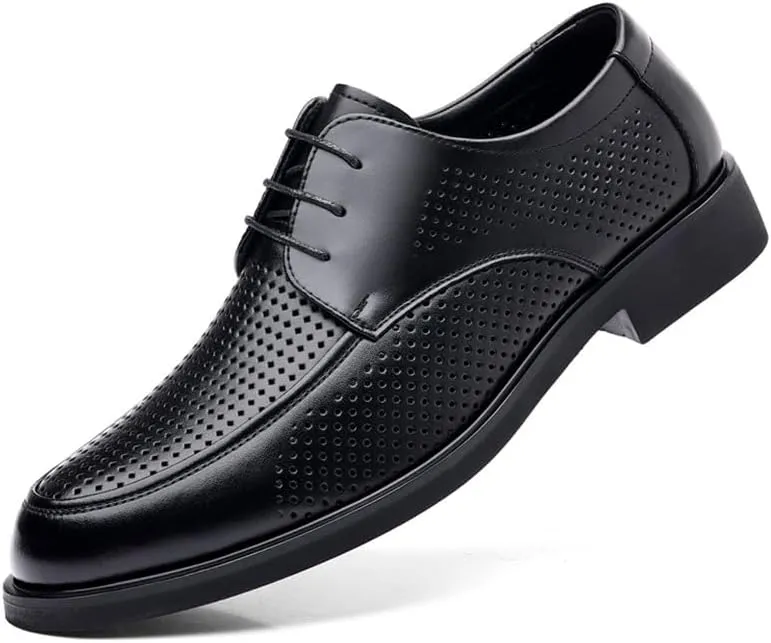 Men Low Top Formal Business Oxford Shoes Men's Formal Office Shoes Derby Sneakers Lace-up Formal Tuxedo Derby Shoes(Black,10)