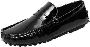 Men Party Loafers Shoes Vegan Leather Fashion Solid Color Round Toe Non Slip Low Top Anti-Slip Shoe for Casual Wedding Party Prom