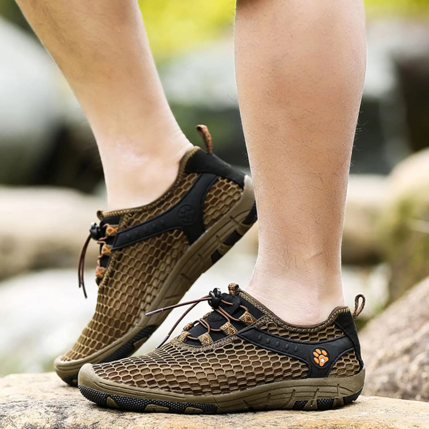 Men Sports Shoes Summer Mesh Breathable Comfortable Tracking Shoes Outdoor Sports Shoes Wading Shoes Mens Sneaker Boots Men's
