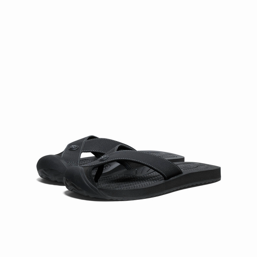 Fashion-Forward Design Men's Barbados Flip-Flop  |  Black/Steel Grey