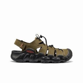 Men's Hyperport Fisherman Leather Sandal  |  Dark Olive/Black Bright Pop