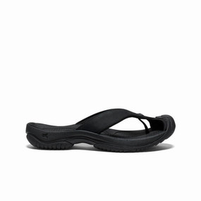 Fashion Travel Shoes Men's Waimea Leather Flip-Flop  |  Black/Black