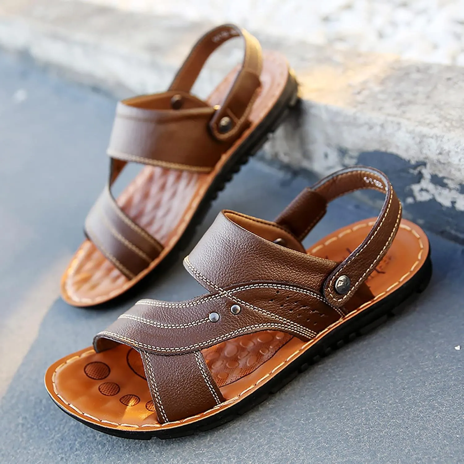 Mens Beach Sandals Sandal for Men Mens Sandals Summer Lightweight Outdoor Breathable Adjustable Straps Sandal