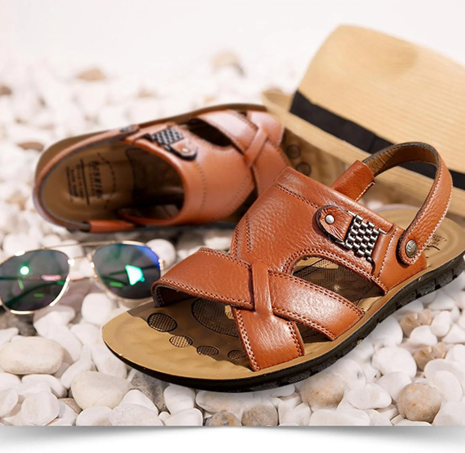 Mens Beach Sandals Sandal Men Mens Sandals Hiking Adjustable Straps Summer Breathable Comfortable Sandal