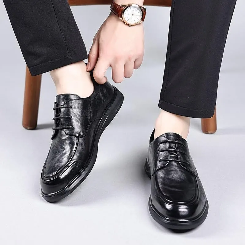 Men's Breathable Comfortable Business Lace Up Oxford Shoes Modern Leather Casual Scale Pattern Formal Shoes