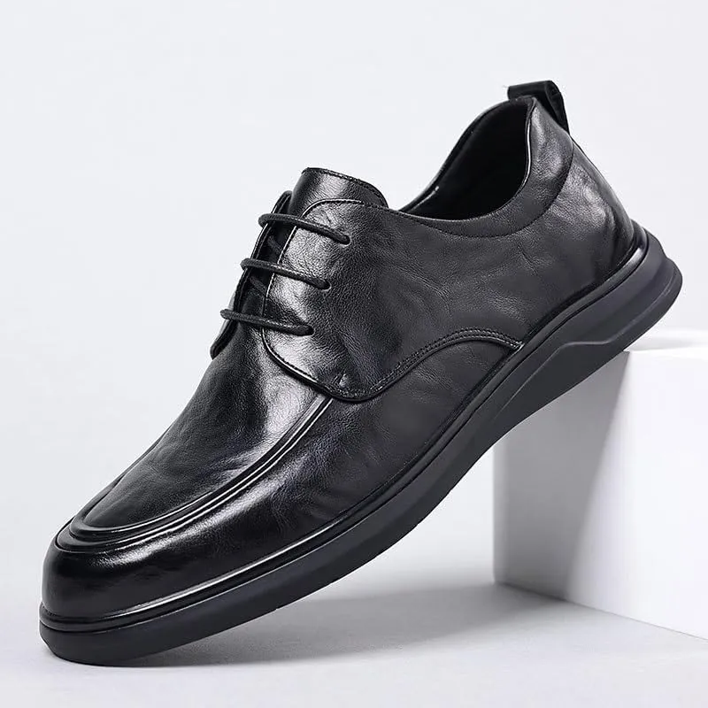 Men's Breathable Comfortable Business Lace Up Oxford Shoes Modern Leather Casual Scale Pattern Formal Shoes