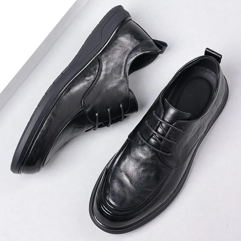 Men's Breathable Comfortable Business Lace Up Oxford Shoes Modern Leather Casual Scale Pattern Formal Shoes