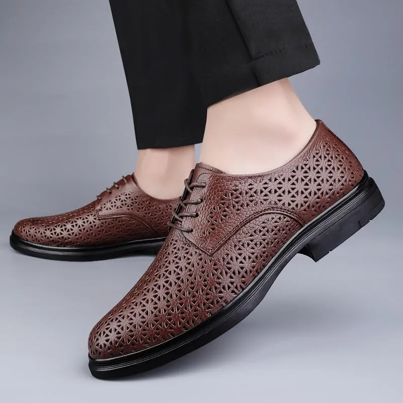 Men's Business Derby Shoes Mens Wingtip Brogue Oxford Formal Shoes for Men