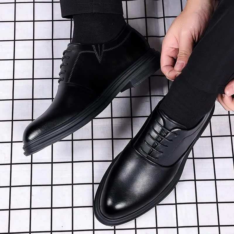 Men's Cap-Toe Oxford Formal Shoes - Breathable Lining Dress Footwear for Product Demonstrations, Executive Summits & Corporate Dinners