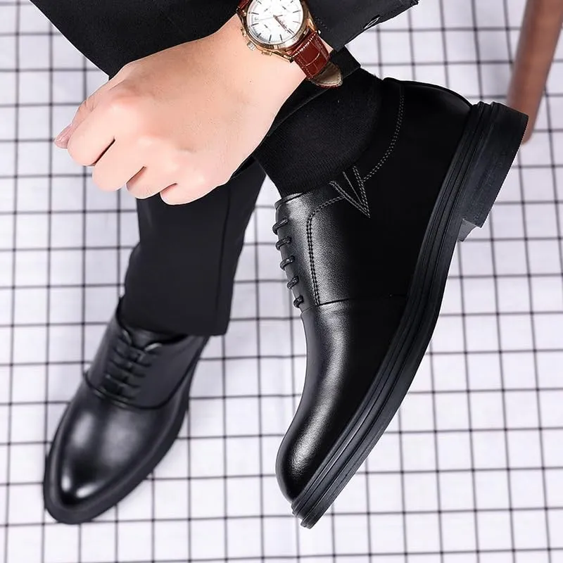 Men's Cap-Toe Oxford Formal Shoes - Breathable Lining Dress Footwear for Product Demonstrations, Executive Summits & Corporate Dinners