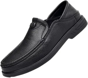Men's Casual Slip On Leather Loafers for Summer Outdoor Driving & Walking Casual Lightweight Business Formal Shoes