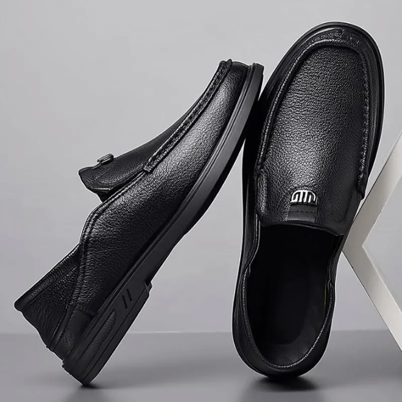 Men's Casual Slip On Leather Loafers for Summer Outdoor Driving & Walking Casual Lightweight Business Formal Shoes