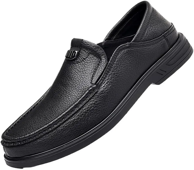 Men's Casual Slip On Leather Loafers for Summer Outdoor Driving & Walking Casual Lightweight Business Formal Shoes