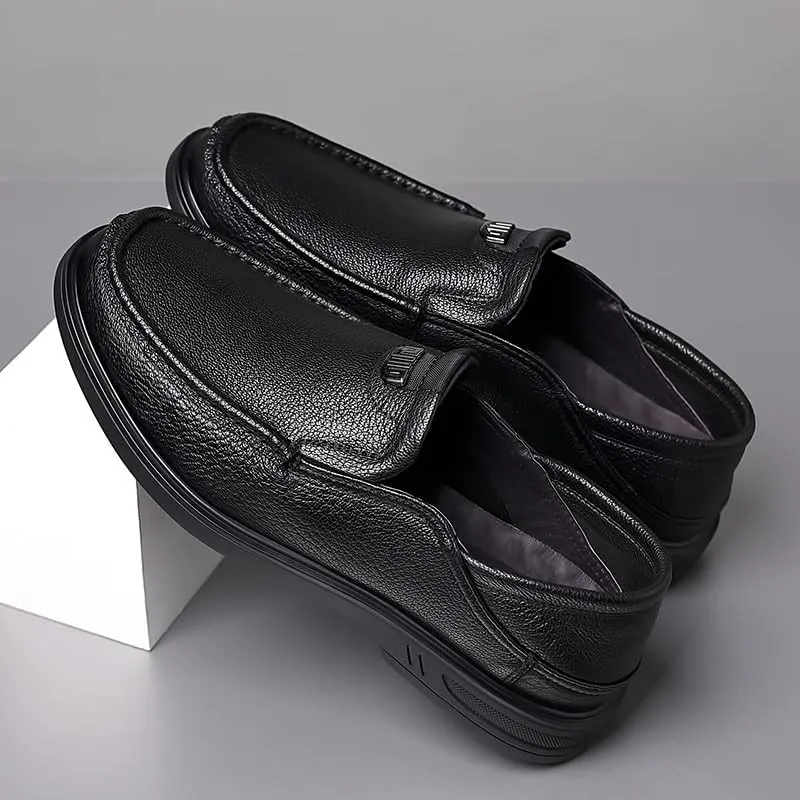 Men's Casual Slip On Leather Loafers for Summer Outdoor Driving & Walking Casual Lightweight Business Formal Shoes
