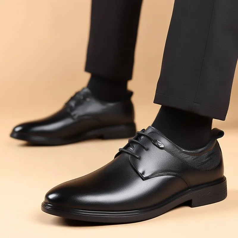 Men's Classic Lace-up Formal Business Oxfords Comfort Casual Dress Shoes for Men Office Working Derby Shoes