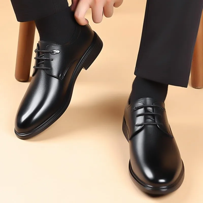 Men's Classic Lace-up Formal Business Oxfords Comfort Casual Dress Shoes for Men Office Working Derby Shoes