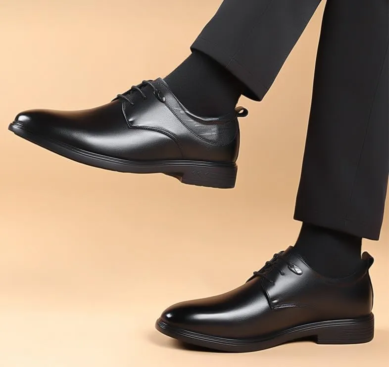 Men's Classic Lace-up Formal Business Oxfords Comfort Casual Dress Shoes for Men Office Working Derby Shoes