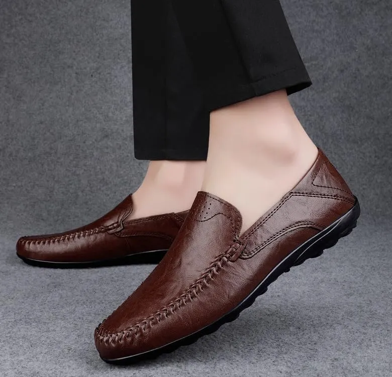 Men's Classic Slip-On Oxford Shoes - Lightweight Comfortable Thick-Soled Formal Shoes for Business & Weddings