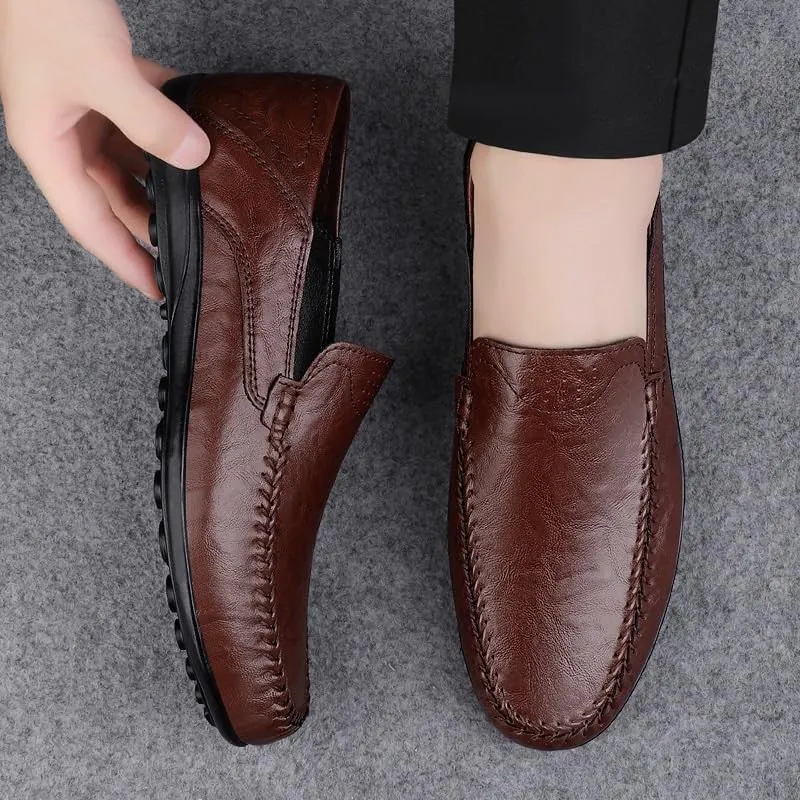 Men's Classic Slip-On Oxford Shoes - Lightweight Comfortable Thick-Soled Formal Shoes for Business & Weddings