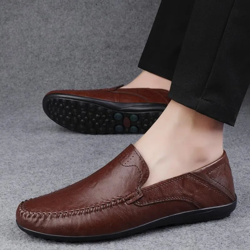 Men's Classic Slip-On Oxford Shoes - Lightweight Comfortable Thick-Soled Formal Shoes for Business & Weddings