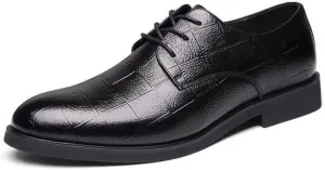Mens Derby Shoes Non-Slip Casual Business Work Formal Shoes Work Polishing Leather Lace-up Oxfords