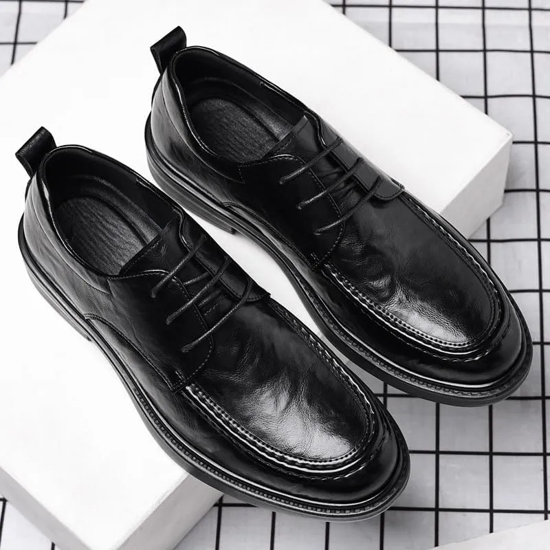 Mens Dress Oxford Formal Shoes Leather Business Shoes Mens Commuter Slip-Resistant Lightweight Breathable Easy to Walk