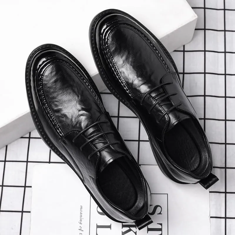 Mens Dress Oxford Formal Shoes Leather Business Shoes Mens Commuter Slip-Resistant Lightweight Breathable Easy to Walk