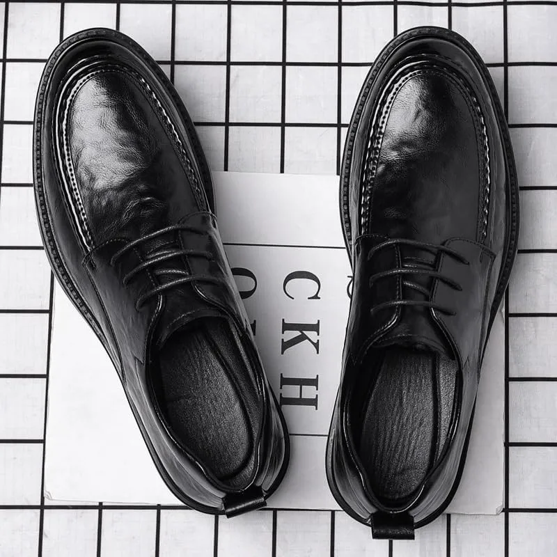 Mens Dress Oxford Formal Shoes Leather Business Shoes Mens Commuter Slip-Resistant Lightweight Breathable Easy to Walk