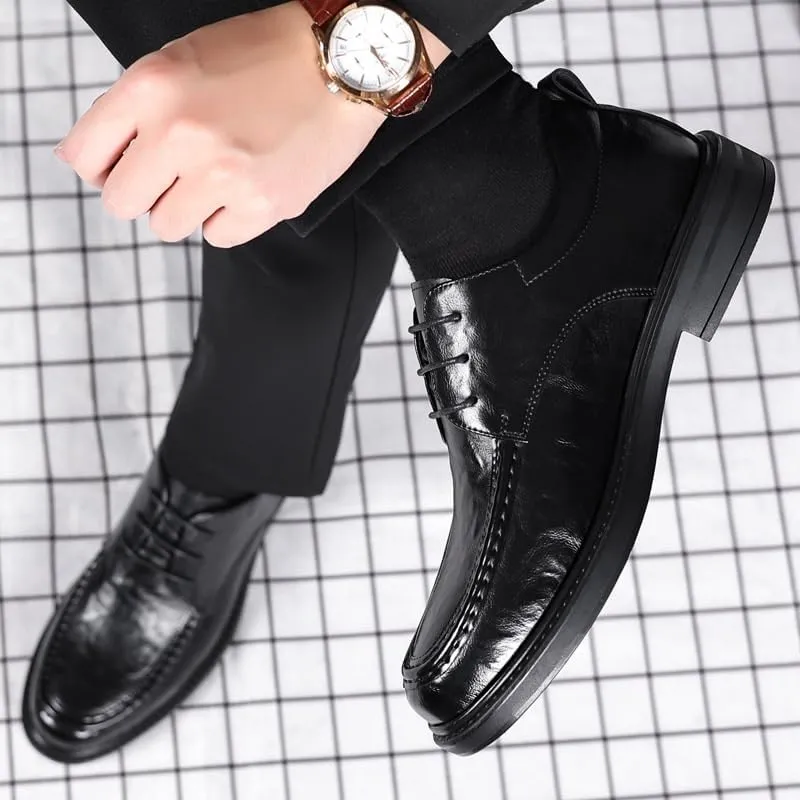 Mens Dress Oxford Formal Shoes Leather Business Shoes Mens Commuter Slip-Resistant Lightweight Breathable Easy to Walk