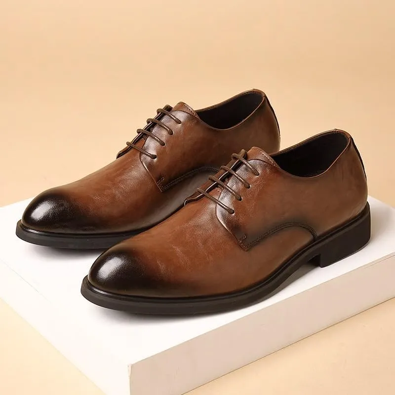 Men's Dress Shoes Mens Breathable Business Classic Oxfords Shoes Men Genuine Leather Derby Shoes