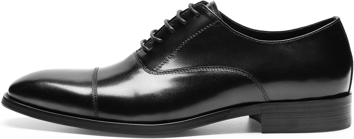 Men's Dress Shoes - Minimalist Cap Toe Oxford in Genuine Leather | Sleek Dress Shoes for Business