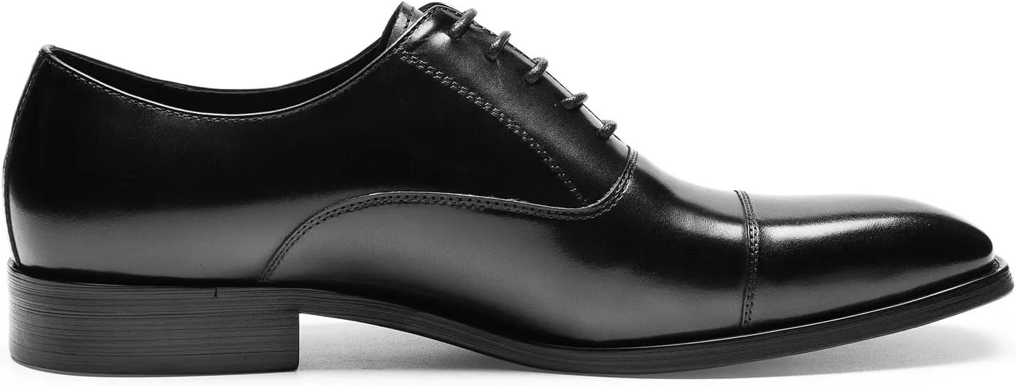 Men's Dress Shoes - Minimalist Cap Toe Oxford in Genuine Leather | Sleek Dress Shoes for Business