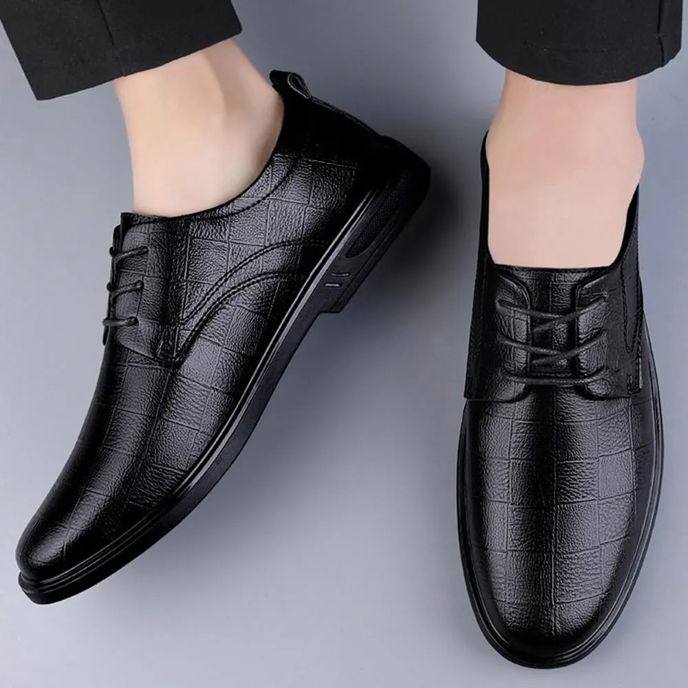 Men's Dress Shoes Patent Leather Lace Up Oxford Shoes Fashion Pointed Toe Casual Classic Formal Shoes Business Wedding Derby Shoes for Men