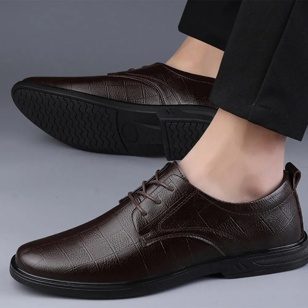 Men's Dress Shoes Patent Leather Lace Up Oxford Shoes Fashion Pointed Toe Casual Classic Formal Shoes Business Wedding Derby Shoes for Men