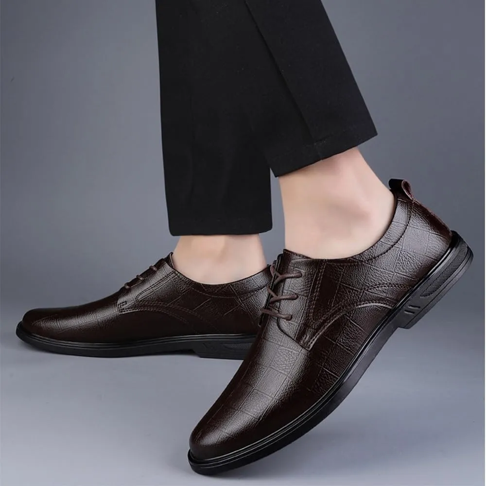 Men's Dress Shoes Patent Leather Lace Up Oxford Shoes Fashion Pointed Toe Casual Classic Formal Shoes Business Wedding Derby Shoes for Men