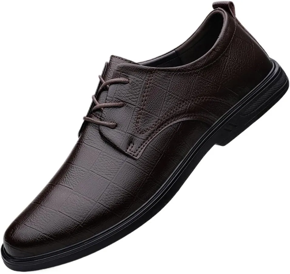 Men's Dress Shoes Patent Leather Lace Up Oxford Shoes Fashion Pointed Toe Casual Classic Formal Shoes Business Wedding Derby Shoes for Men