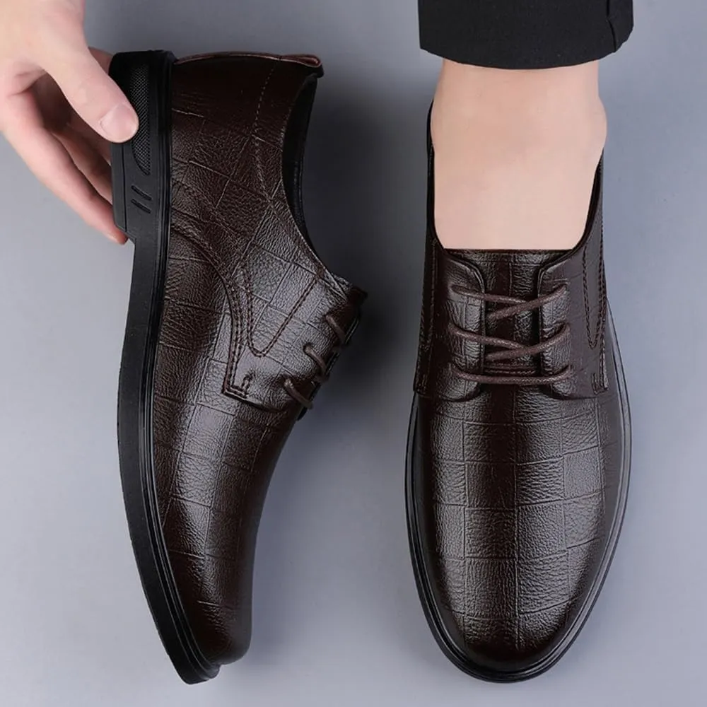 Men's Dress Shoes Patent Leather Lace Up Oxford Shoes Fashion Pointed Toe Casual Classic Formal Shoes Business Wedding Derby Shoes for Men