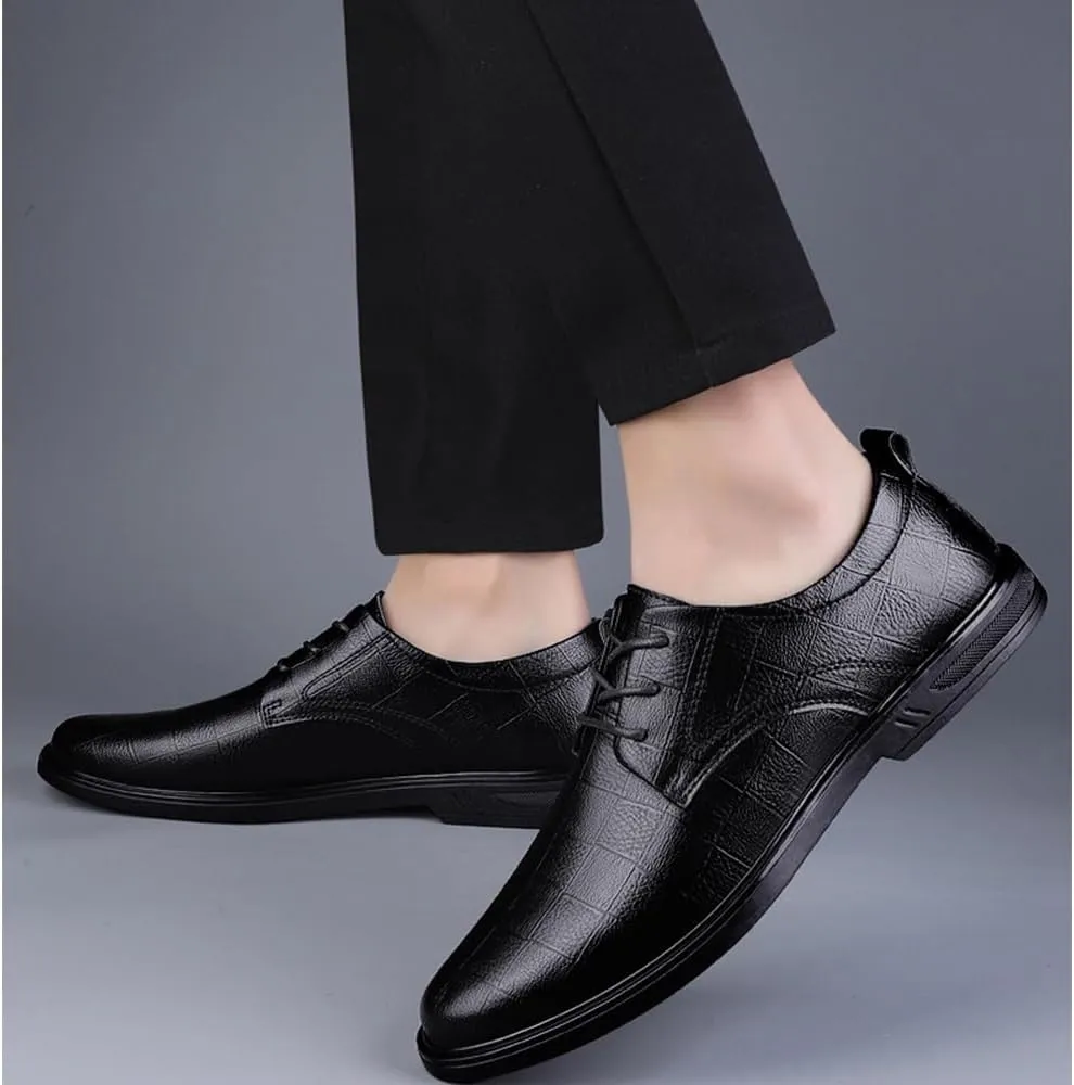 Men's Dress Shoes Patent Leather Lace Up Oxford Shoes Fashion Pointed Toe Casual Classic Formal Shoes Business Wedding Derby Shoes for Men